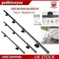 100cm-300cm Handrail Stair Rail Grab Balustrade Metal Staircase Banister Bar UK