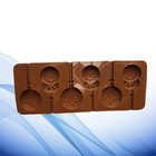 6-Kapazität Cartoon Schokolade Hartbonbon Silikon Lutscher Formen für Halloween