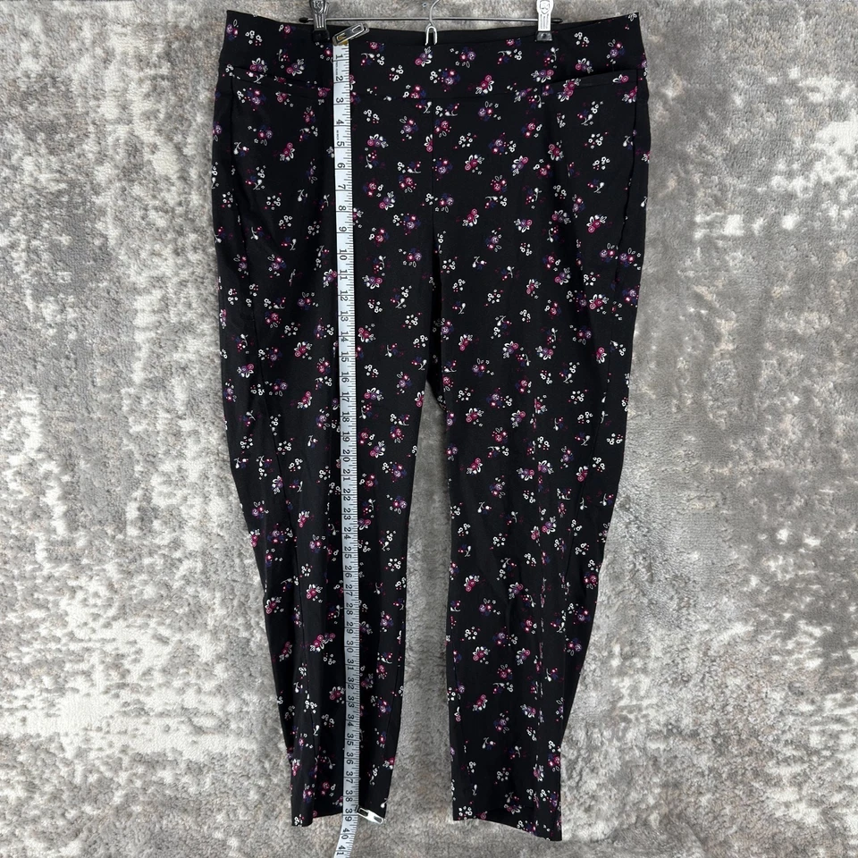 Leggings Lany Bryant Talla Grande 22 The Allie Elastizados Estampado Floral Negros Foto 3 de 4