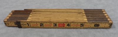 Vintage Lufkin X46 Red End Brass Extension Folding Rule 72''
