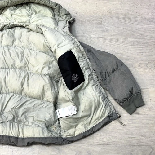 Stone Island Nylon Metal Watro Rip stop Down TC Green Graysh Sz M Jacket READ image 22
