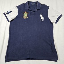 Polo Ralph Lauren Men's Polo Big Pony Custom Slim Fit Shirt Medium Blue