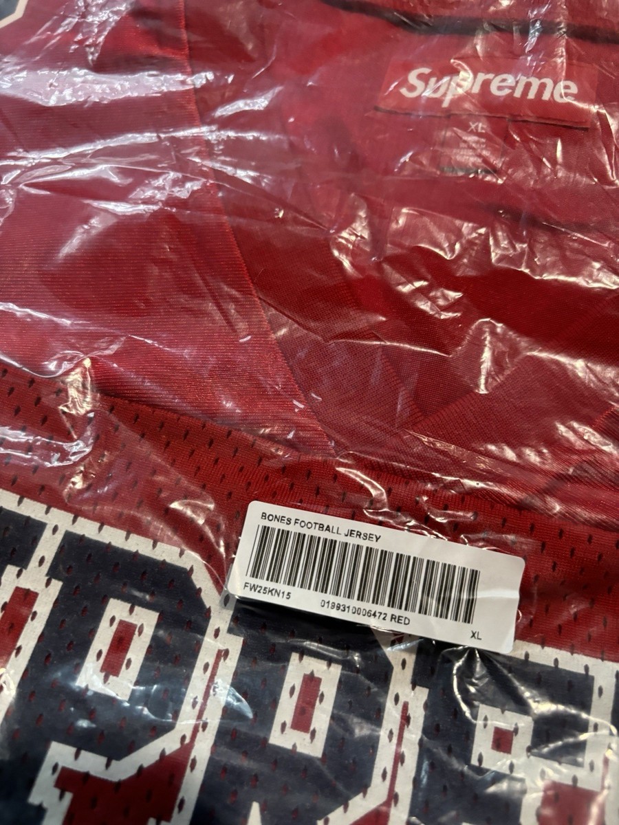 Supreme Bones Football Jersey (Red) FW25 Size XL Brand New