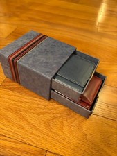 Mini Photo Albums in a small drawer blue and red, 16 small pages in each vintage