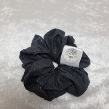 Sale Handmade Girl/Women Princess Scrunchie, Black W/Gold, Ruffle Hair tie