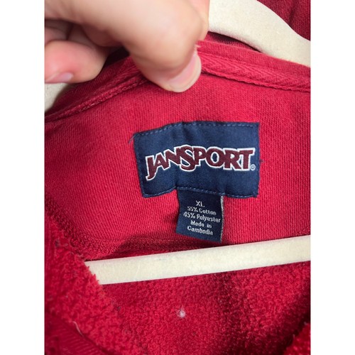 JANSPORT Men's Santa Clara 1/4 Zip Collared Pull Over Sweatshirt Red Sz XL - Picture 3 of 11