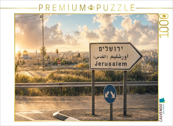 Calvendo Puzzle Jerusalem Street Sign | 1000 Pieces, Finished Size 25.2 × 18.9 I-image