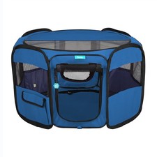 Deluxe Pet Dog Playpen Portable Soft Dog Exercise Pen Kennel with Carry Bag for