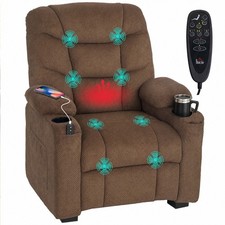HOMCOM Electric Massage Recliner Armchair with Heat, Reclining Chair, Brown