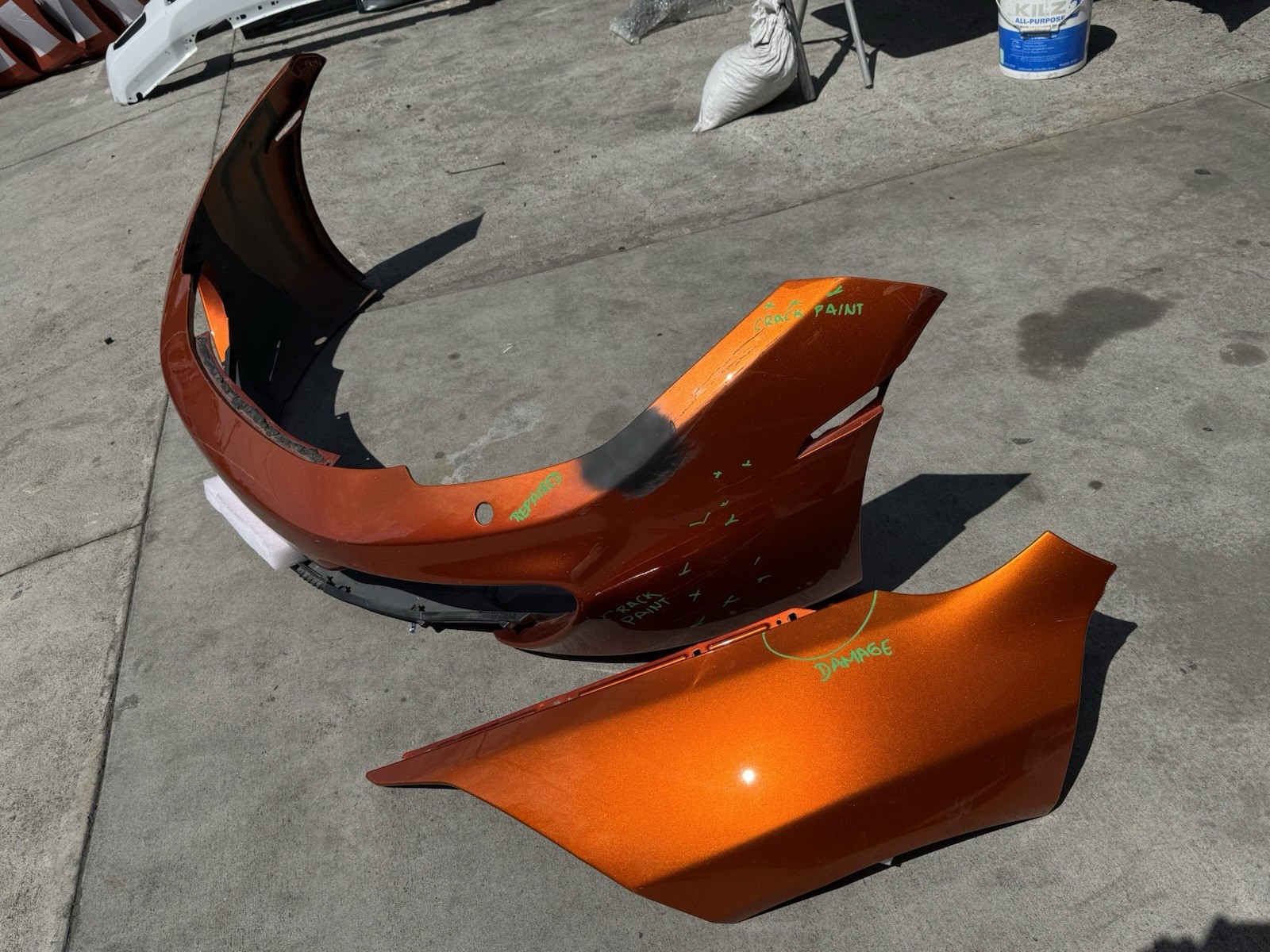 2011-2014 MCLAREN MP4-12C FRONT BUMPER COVER W/LEFT FENDER OEM USED (NO SHIPPING