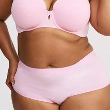 Torrid Panties 4X Brief Pink Heather Cotton Mid Rise Panty Underwear Plus Size