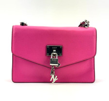 DKNY Elissa Leather Chain Strap Shoulder Bag Pink