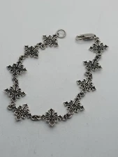 9.1g 8” STERLING SILVER COMPASS STAR STAMPED BRACELET 925 HIGH QUALITY