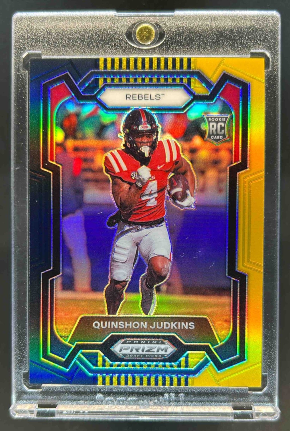 2024 Prizm Draft Picks Quinshon Judkins RC Black Gold Rookie #2/5 Rebels