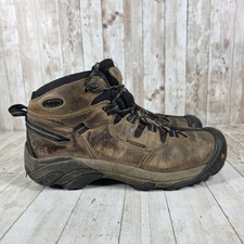 KEEN Mens Waterproof Work Boots Brown Leather Lace Up Size 10.5 ASTM Certified