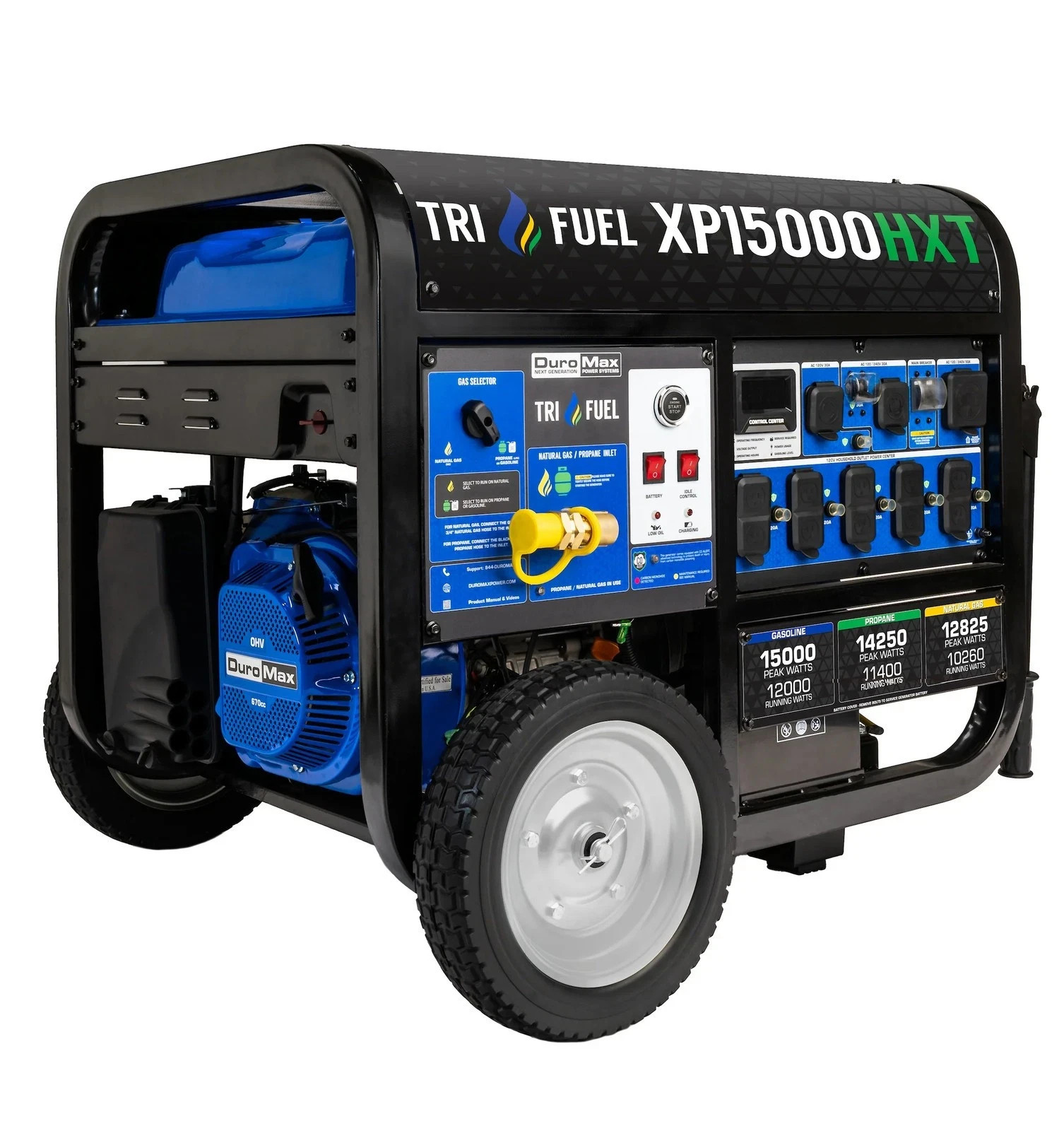 DuroMax XP15000HXT 1000 Watt Electric Start Tri Fuel Portabl