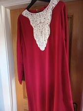 Women's embroidery Abaya Jalabiya Arab Long Dress Size 2XL UK 18