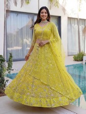 DESIGNER NET LEHENGA CHOLI WITH DUPATTA FOR INDIAN BOLLYWOOD WEDDING PARTY WEAR