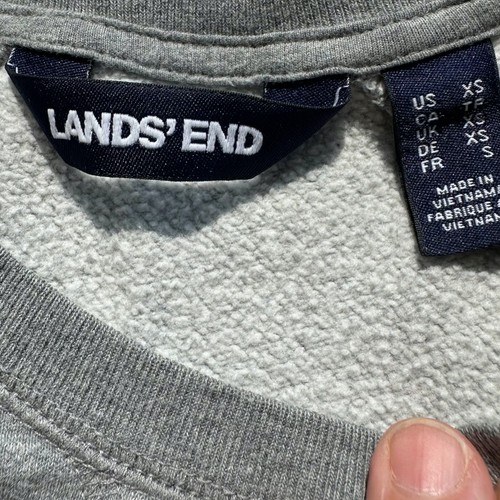 Felpa girocollo manica lunga LANDS END morbida uomo donna grigia XS 30-32 nuova senza etichette - Foto 5 di 7