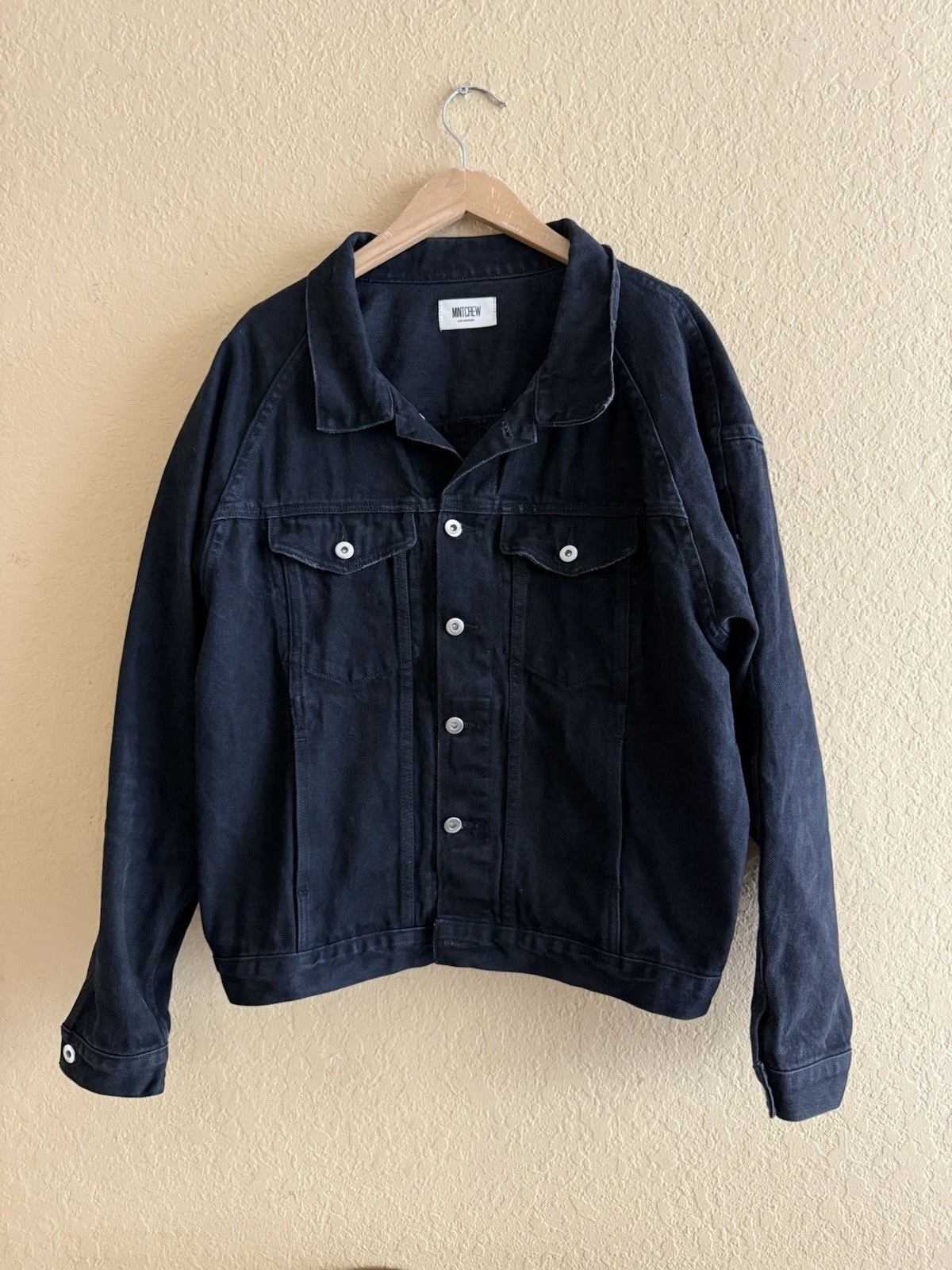 Mintcrew Los Angeles Wash Black Denim Jacket Mens Size L