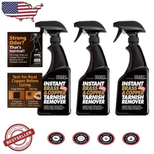 Instant Brass Copper Tarnish Remover Spray 3x16oz - Natural Organic, USA Made
