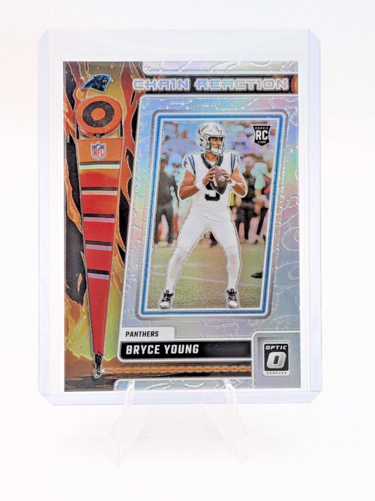 2023 Panini Donruss Optic Bryce Young Chain Reaction Holo Prizm Rookie Card