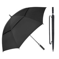 Auto Open Super Large Golf Umbrella 132cm Double Canopy Sun Rain Outdoor Sports