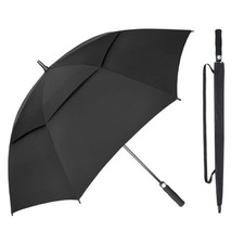 Auto Open Super Large Golf Umbrella 132cm Double Canopy Sun Rain Outdoor Sports