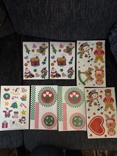 Vintage Christmas Holiday Stickers 7 Sheets New 57 Total Stickers Santa Snowman