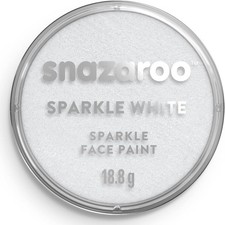 Snazaroo Face and Body Paint Sparkle White 18.8g Pot Water-Based Fragrance-Free