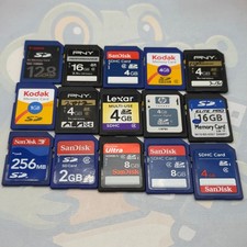 Lot of 15 Miscellaneous SD Cards Brands Include Sandisk Lexar - Untested - GC861