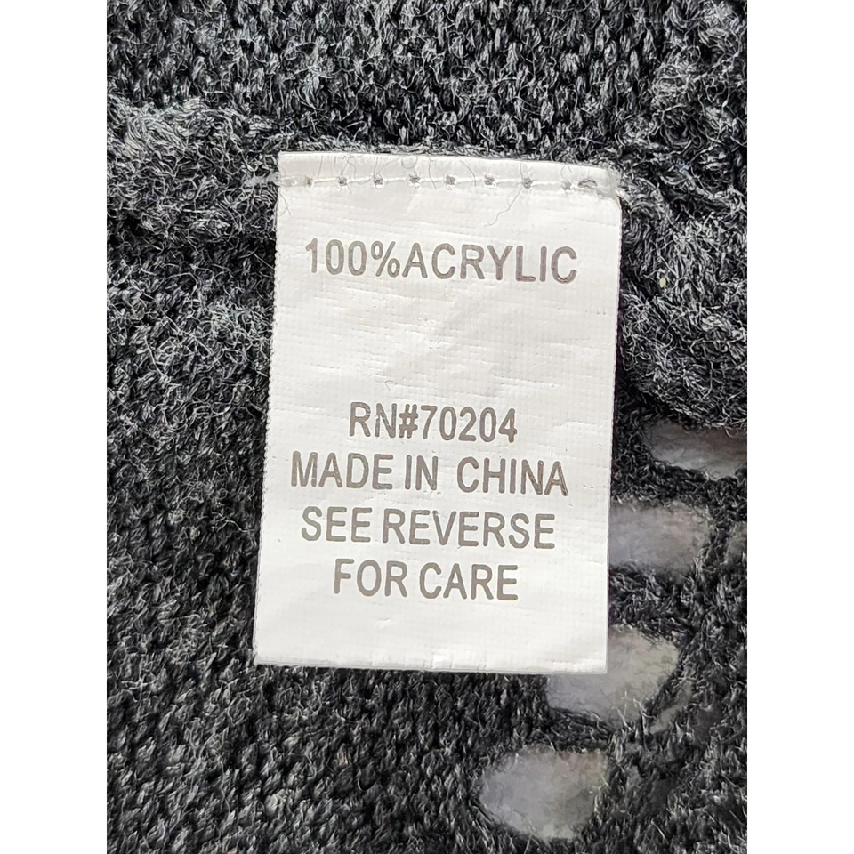 Brittany Black Open Front Cardigan Sweater Size L Gray Acrylic Soft Cozy Casual - Image 4 of 4