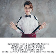 Suspenders Braces Men Women X-Shape Back Clip-on Elastic Adjustable Trousers