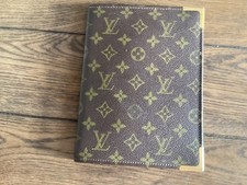 Authentic Vintage Louis Vuitton Monogram Notebook Cover Brass Corner Writing Pad