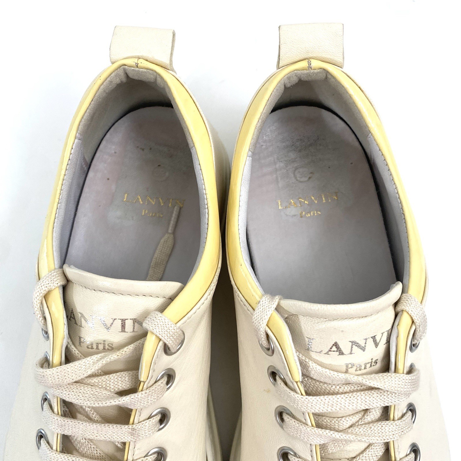 LANVIN  Paris Womens Low Top Leather Sneakers Trainers Size 8 / 39 image 6