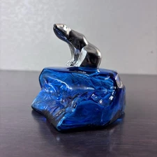 Vintage Avon Arctic King Everest Aftershave Polar Bear On Blue Ice Bottle Empty