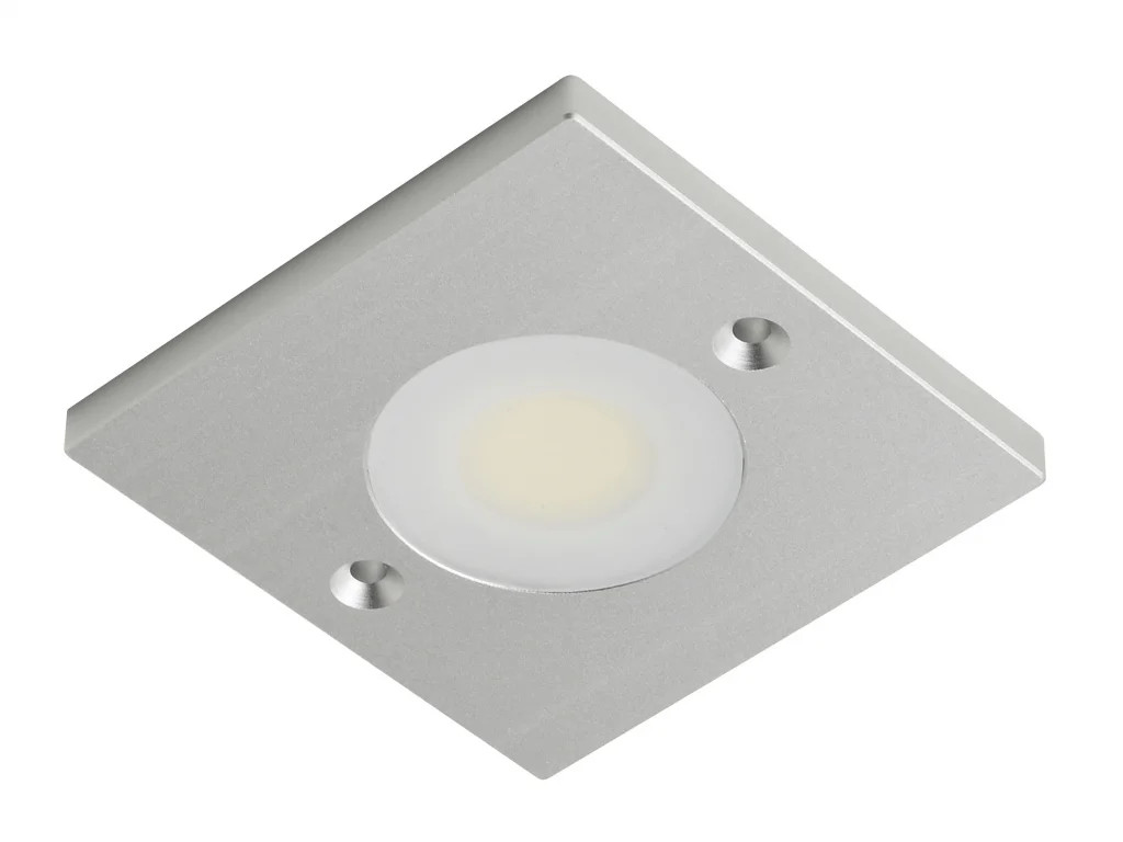 Cabinet Light Silver Targa LED 12v Square Aluminium 4000K SQ-TARGA-NW-TOP