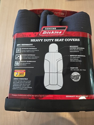 Genuine Dickies 2 Piece Repreve Universal Car Seat Cover, Heavy Duty, New - Picture 3 of 3