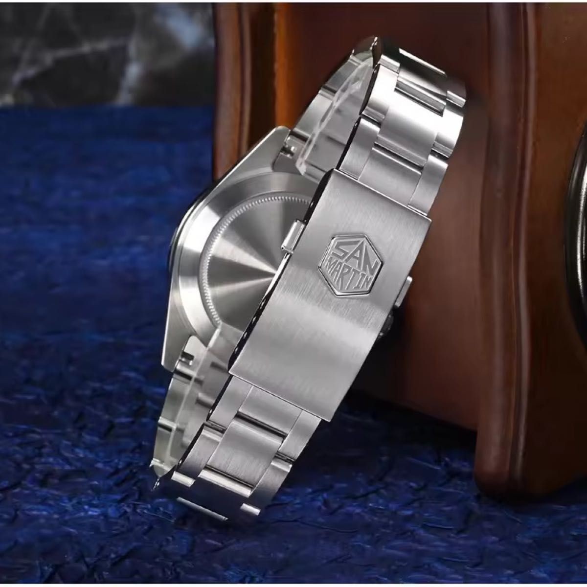 New Automatic Men s Watch    Heavy Stainless GMT Explorer White San Martin image 5