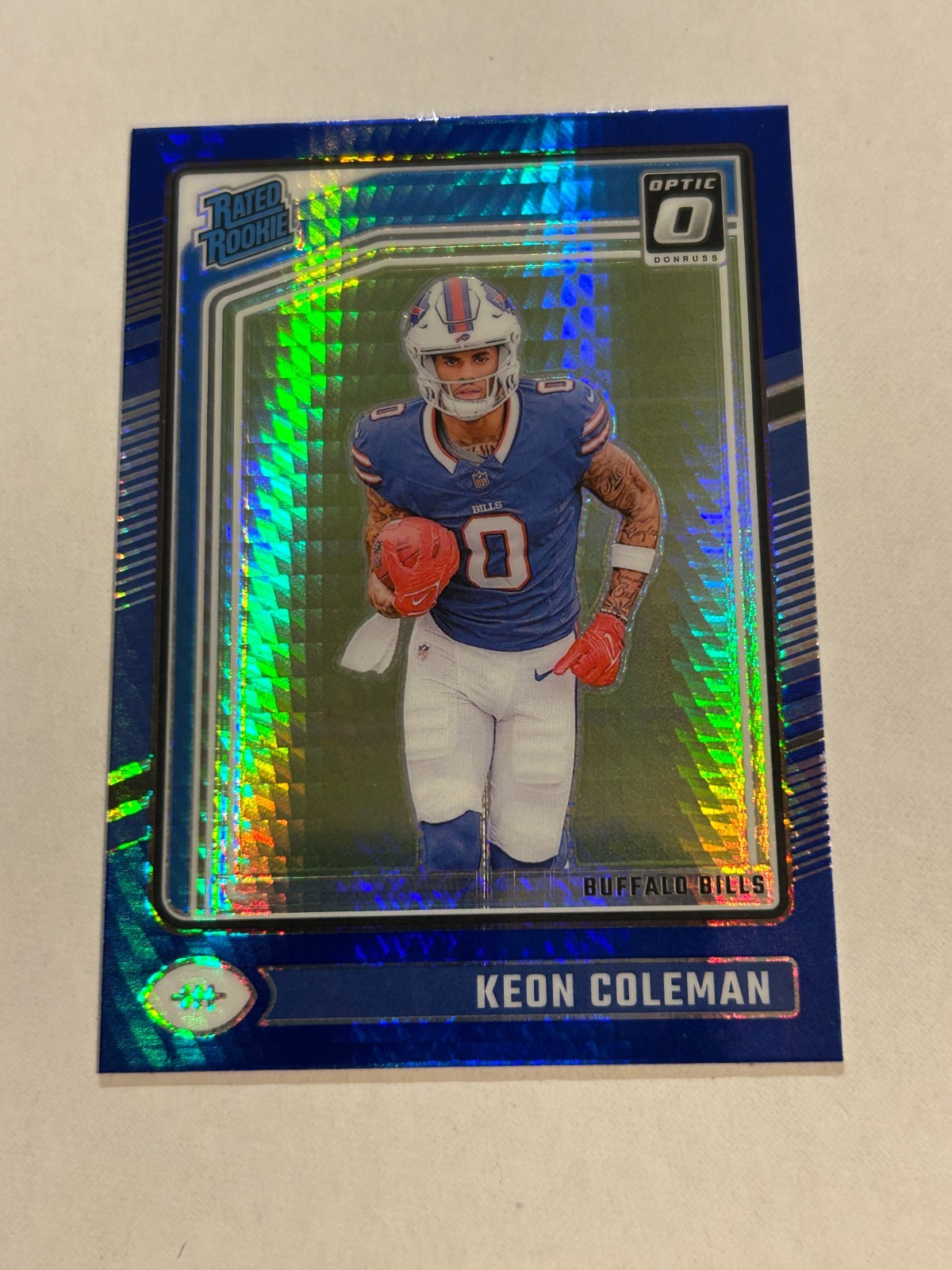 2024 DONRUSS OPTIC KEON COLEMAN #263 BLUE HYPER RATED ROOKIE BILLS SP TN2