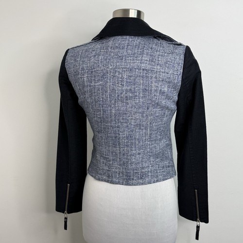 Burberry Blue Label Moto Jacket Blue Navy Blue Women's Size 38 US 6 - Picture 3 of 23