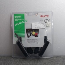 Vintage Sanyo RP90 Integrated AM/FM Radio Headphones 1980'S NEW Black