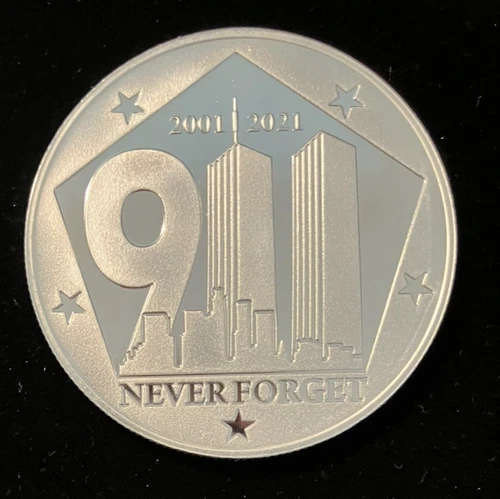 911 Twin Towers 20 Year Anniversary 2021 1oz .999 Silver Round BU In Capsule