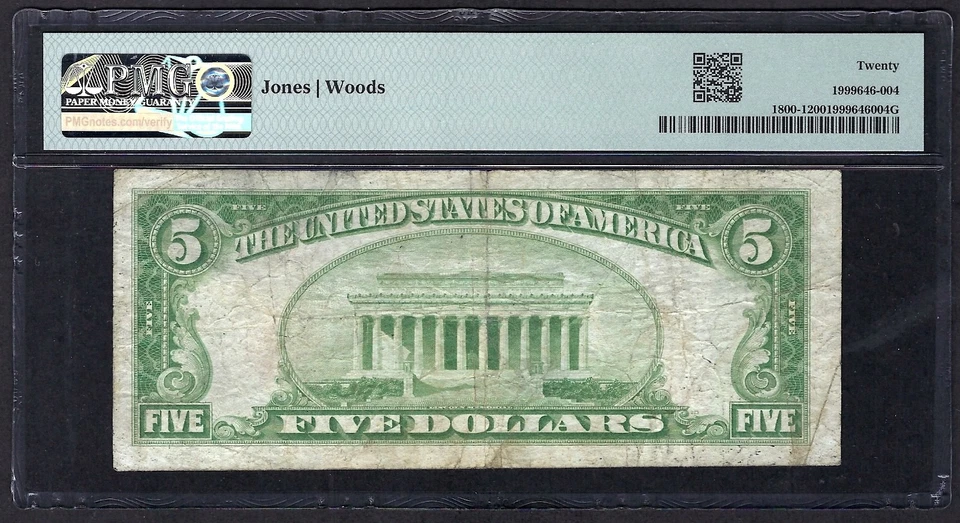 🇺🇸 AL 1929 $5 ♚♚ DECATUR, ALABAMA ♚♚ THE MORGAN COUNTY NB PMG VERY FINE 20 - Image 3 of 3