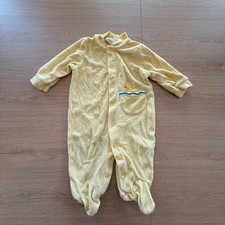 Vintage Carter's Yellow Duck Terry Cloth Footed Sleeper 0-3M