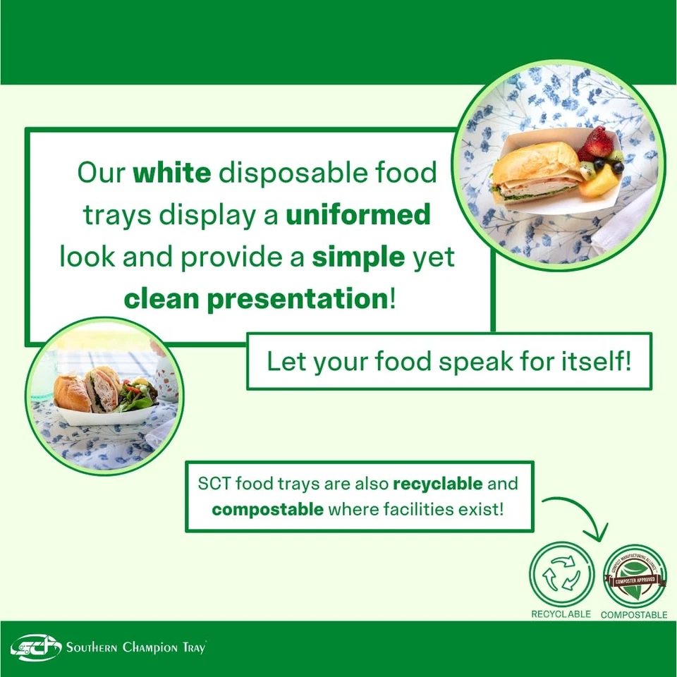 Bandeja de comida de cartón 0550 #25, capacidad de 1/4 lb, blanca (paquete de 1000) Foto 4 de 4