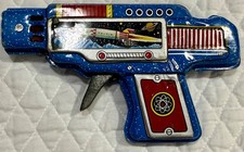 Tin Toy VINTAGE Space Gun Made in Japan 1950's WATCH Video Located in USA