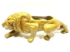 VTG c1940s Nelson McCoy Pottery Brown Yellow Lion Planter 15” Long MCM USA