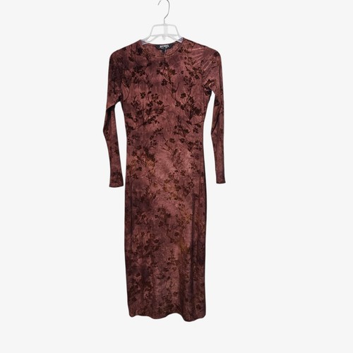 NWT Disturbia Wytchelm Flocked Velour Midaxi Dress Size 6 L/S Goth Dark Romantic - Picture 4 of 15