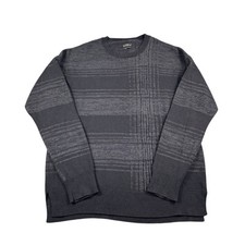 Allsaints Gray Checked Sett Pure Wool Mens Crewneck Size XL Excellent